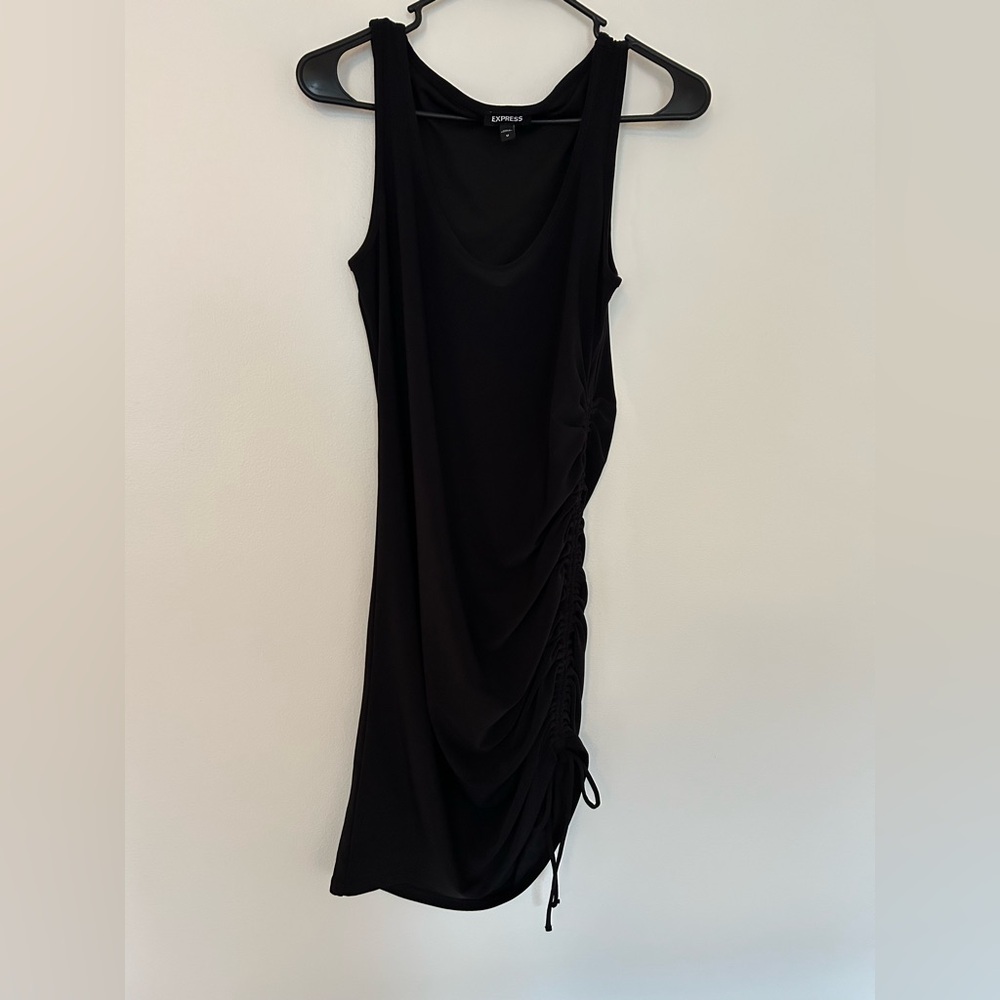 Express black ruched midi dress SZ Medium